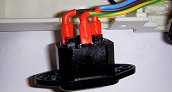glue lined heat shrink over IEC socket terminals